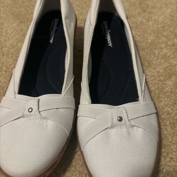 Grasshoppers Cream Canvas Flats - Picture 1 of 12